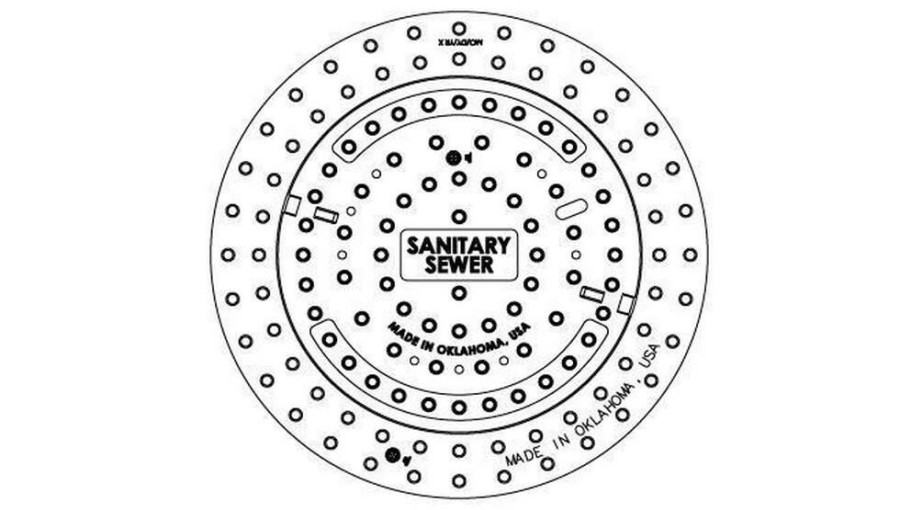 Manhole Frames, Covers & Accessories * | Cheap Ej Cast Iron Sanitary Sewer Frame And Cover