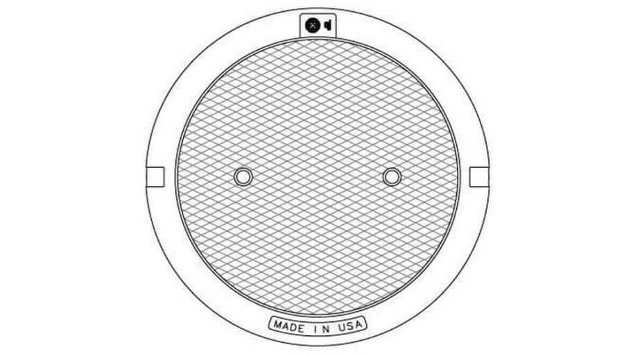 Manhole Frames, Covers & Accessories * | Best Reviews Of Ej Classic Series 26 In. X 1-1/2 In. Vented 2-Hole Manhole Cover