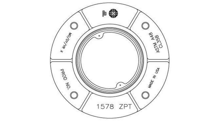 Manhole Frames, Covers & Accessories * | Best Deal Ej 1578 Series 9-3/4 X 8 In. Grey Iron Monument Cleanout Frame And Cover