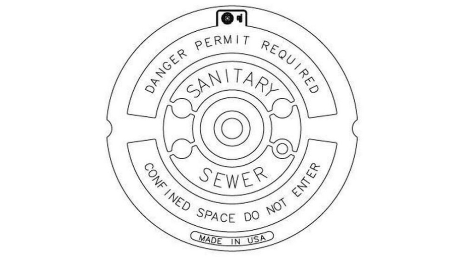 Manhole Frames, Covers & Accessories * | Budget Ej 23-1/2 In. 1-Hole Cover Sanitary Sewer Danger Permit Required