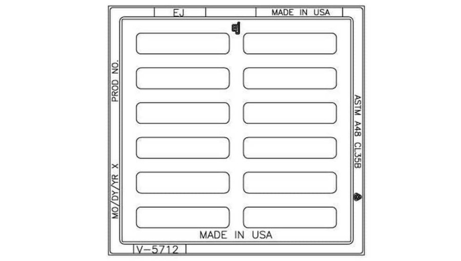 Inlet Frames, Covers & Accessories * | Cheapest Ej 12 X 12 In. Frame And Grate